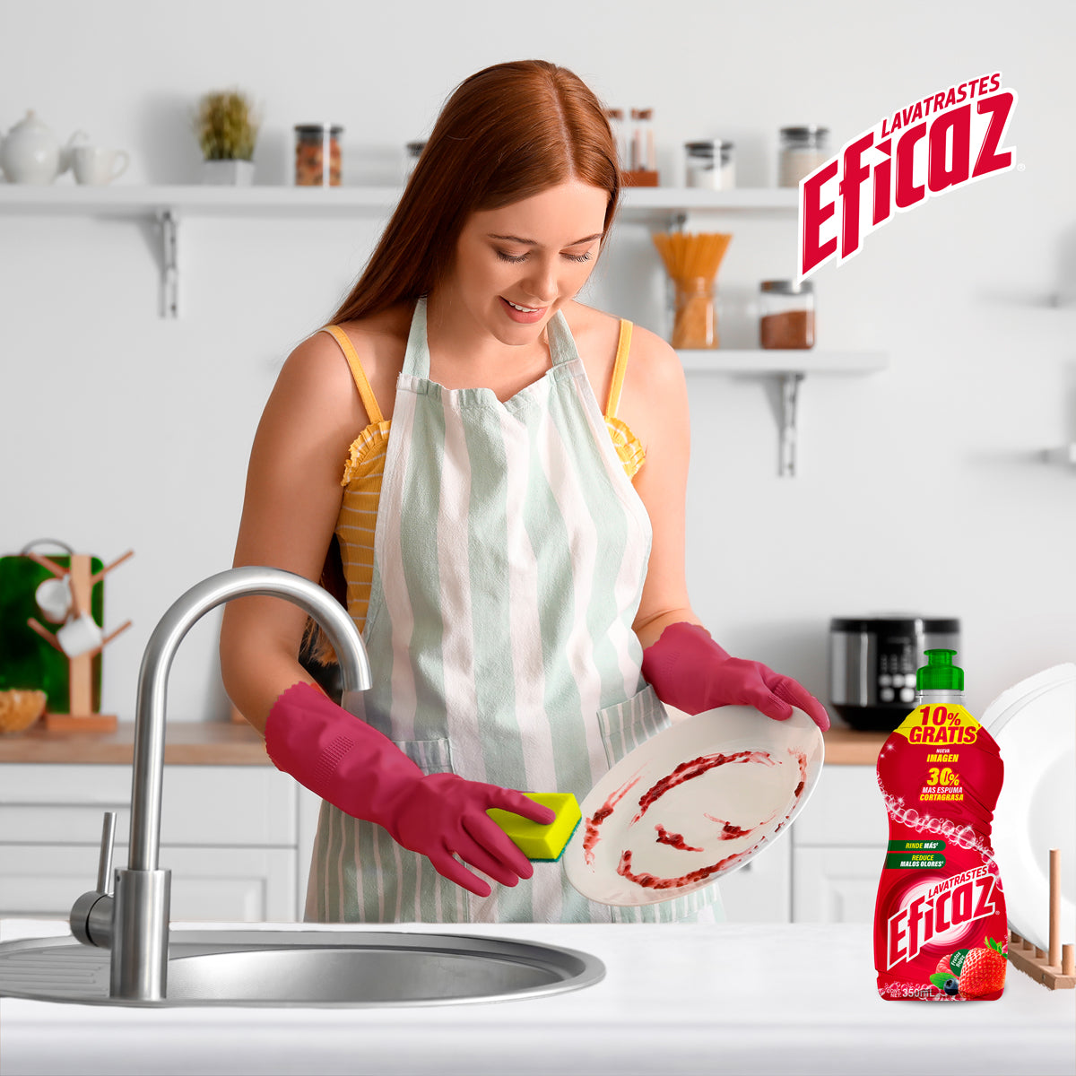 Lavatrastes Líquido Corta Grasa Eficaz Frutos Rojos 350ml