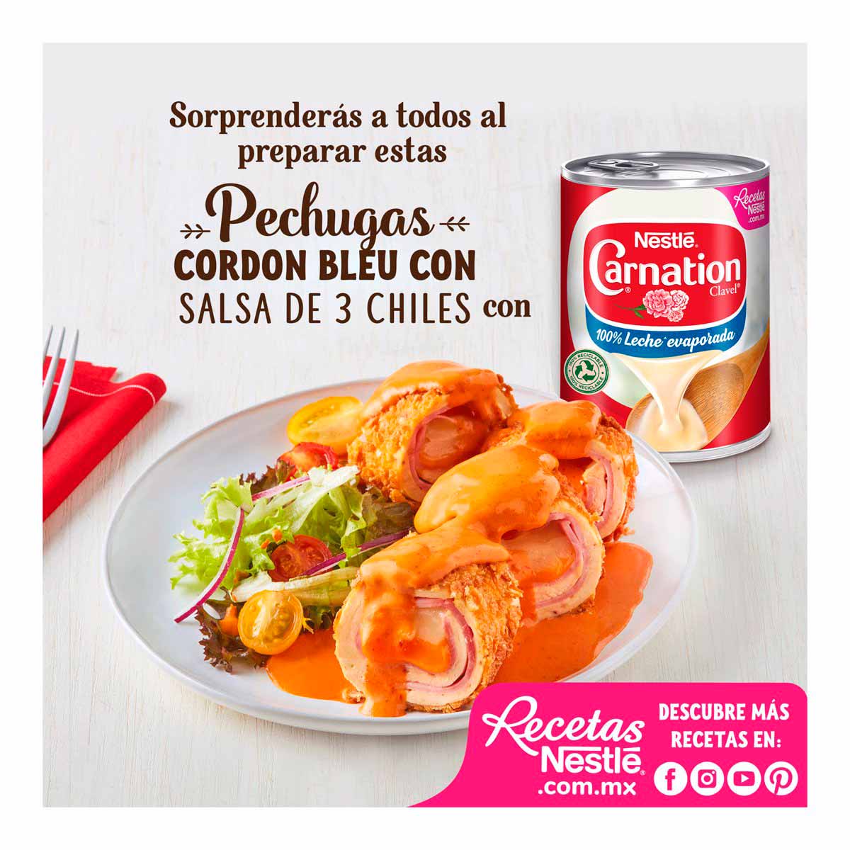 Leche Evaporada Nestlé Carnation Clavel Original Lata 360g