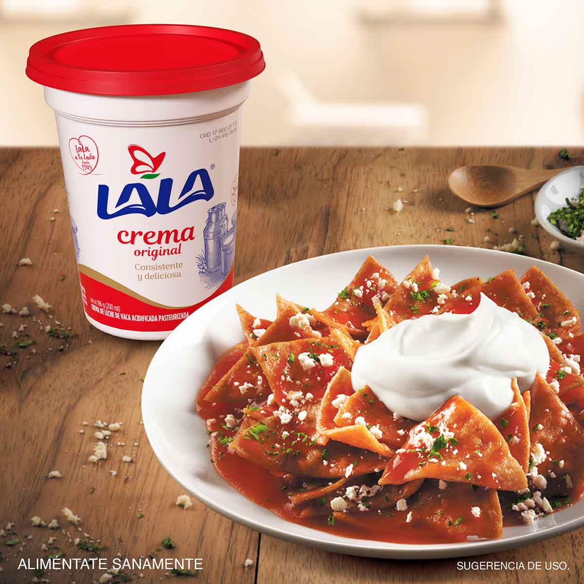 Crema Ácida Lala Entera Original 196ml