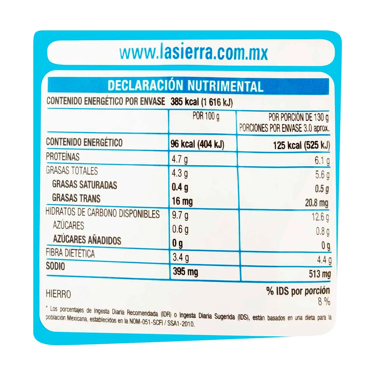 Frijoles Negros Refritos La Sierra 430g