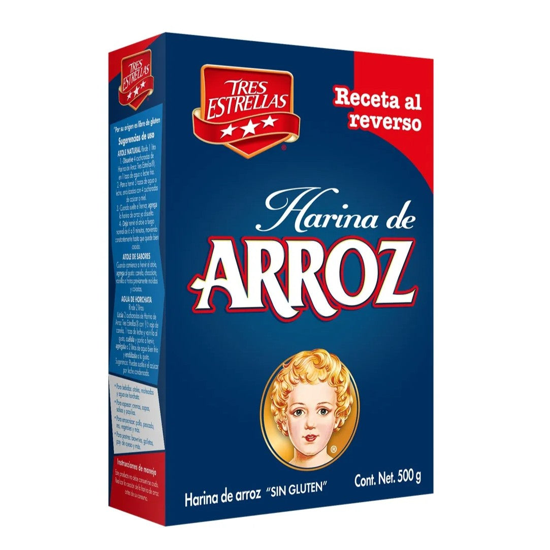 Harina de Arroz Sin Gluten Tres Estrellas 500g