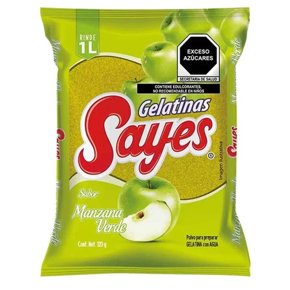 Gelatina Sayes Agua Sabor Manzana Verde 120g