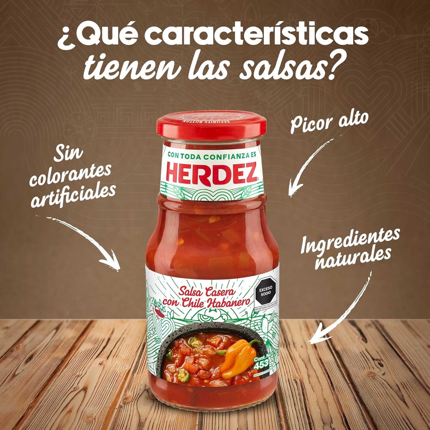 Salsa Casera con Chile Habanero Herdez 240g