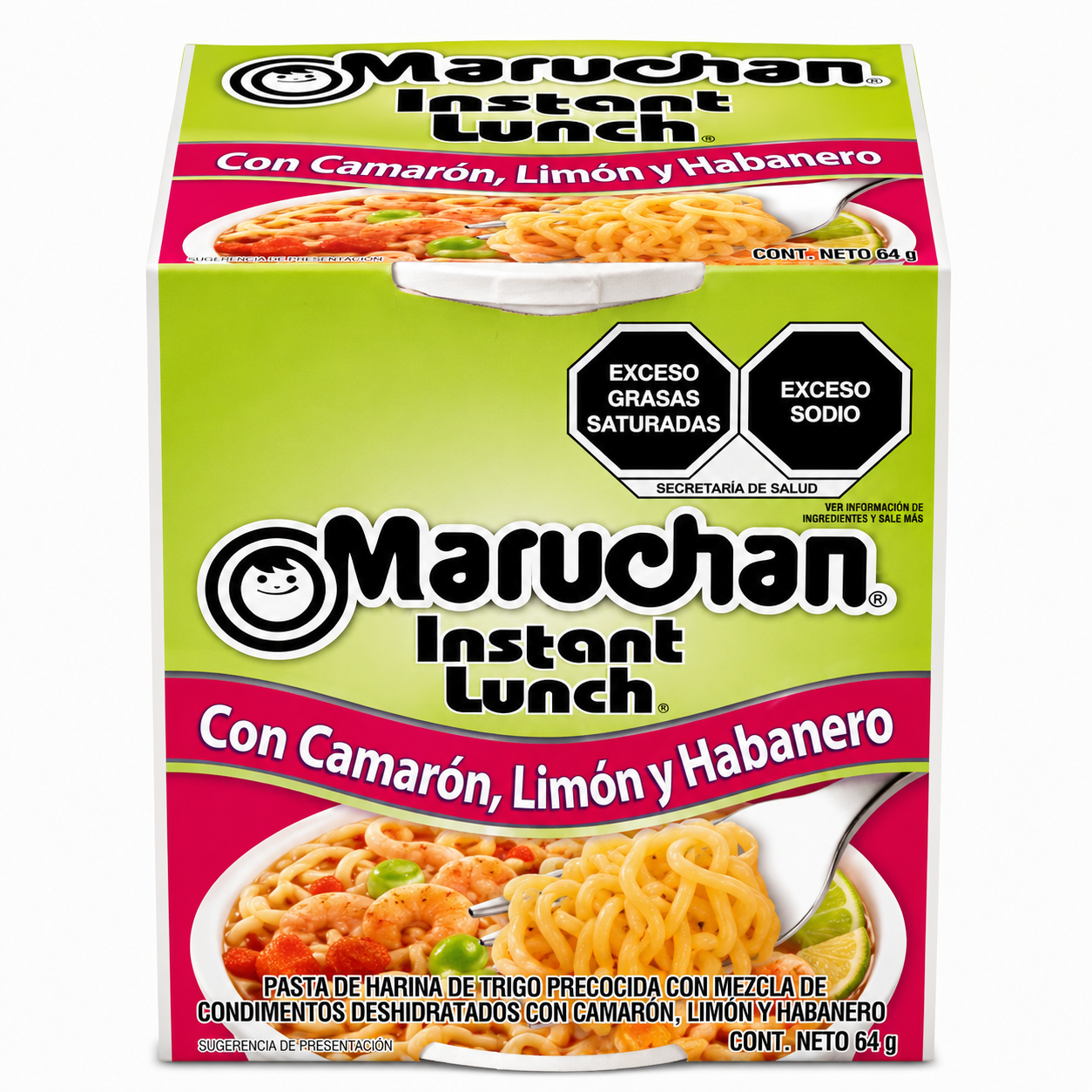 Maruchan Con Camarón, Limón y Habanero 64g