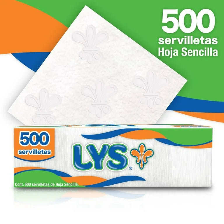 Servilleta LYS Hoja Sencilla 500 pzs