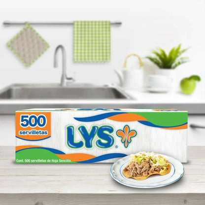 Servilleta LYS Hoja Sencilla 500 pzs