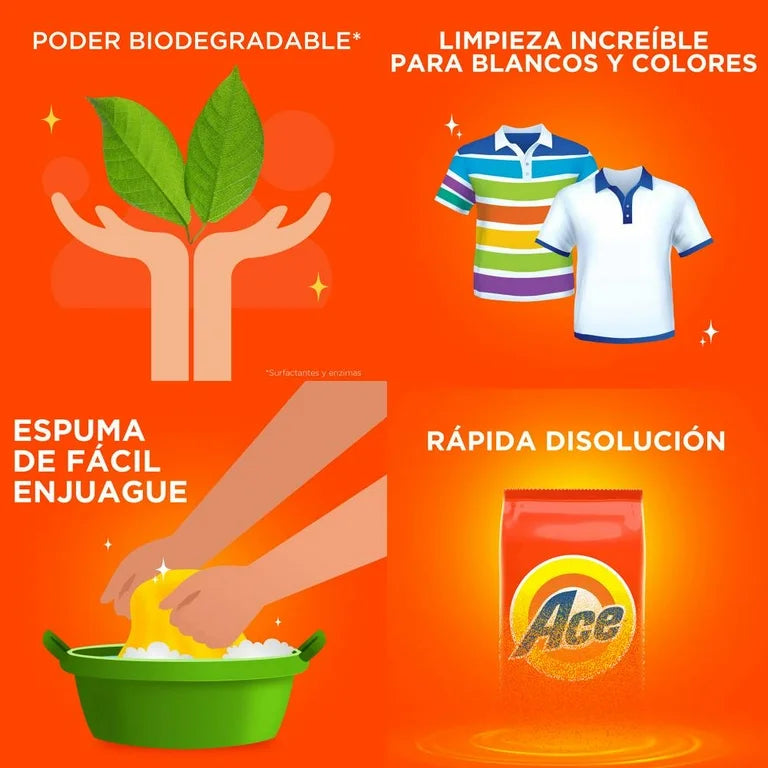 Detergente en Polvo Ace 250g