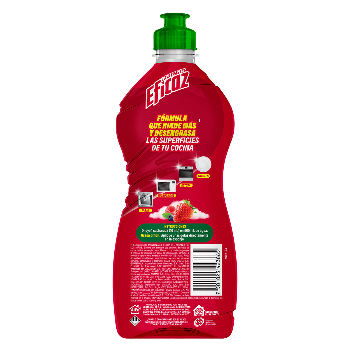 Lavatrastes Líquido Corta Grasa Eficaz Frutos Rojos 350ml