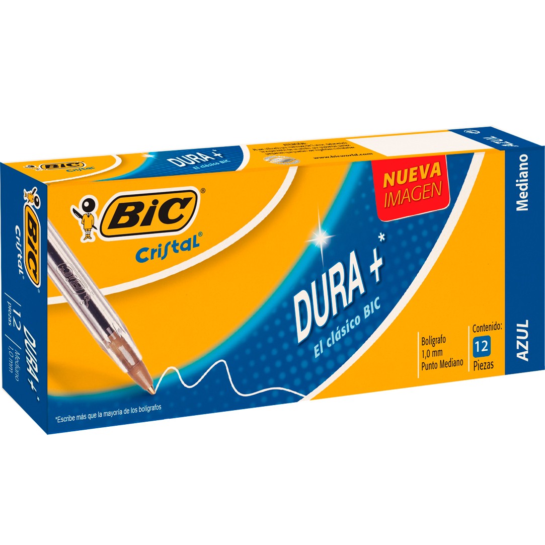 Plumas Bic Color Azul 12 pzs