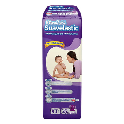 Pañales KleenBebé Suavelastic 11 - 14.5 Kg Etapa 5 Jumbo 40 pzs