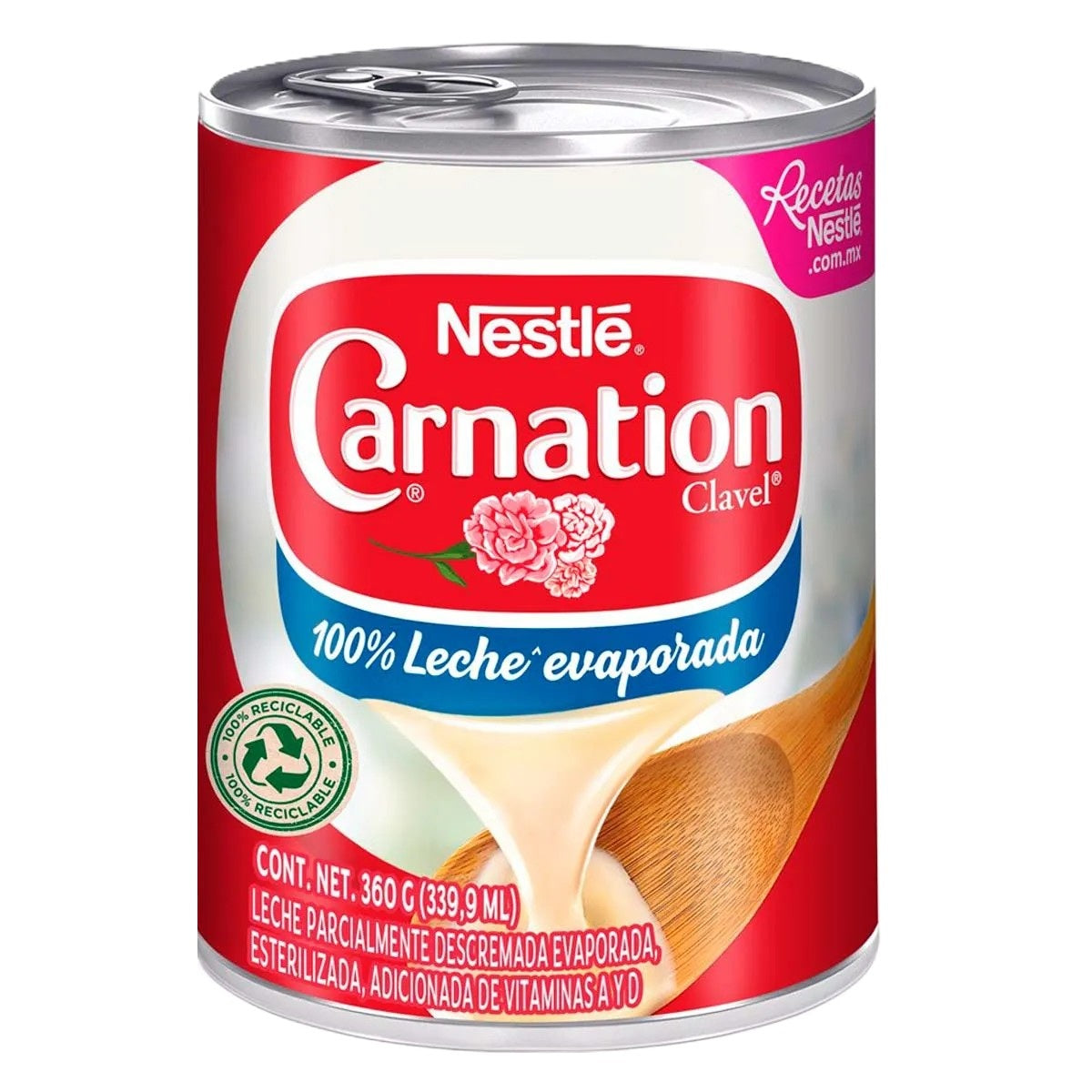 Leche Evaporada Nestlé Carnation Clavel Original Lata 360g