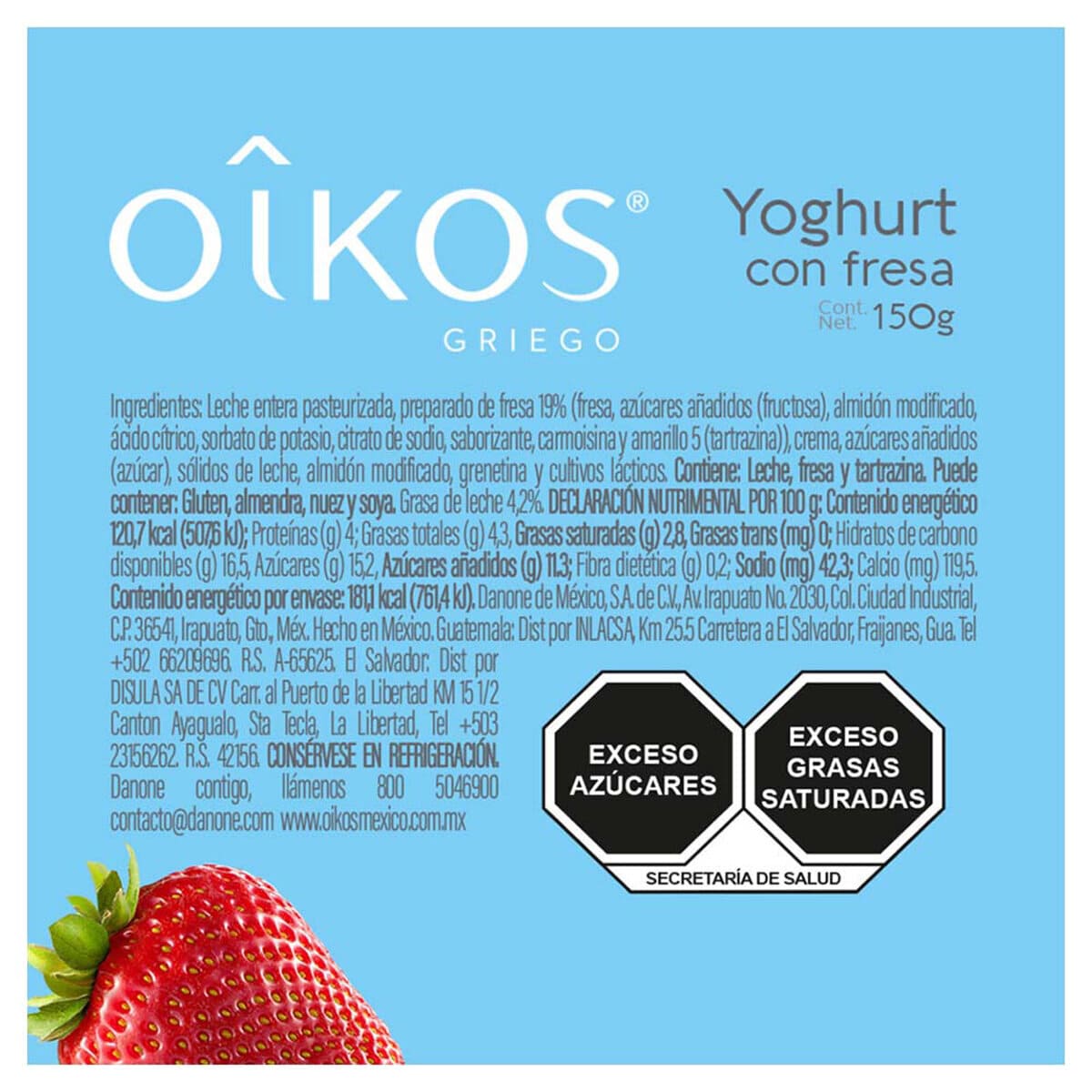 Yogurt Griego Oikos Con Fresa 125g