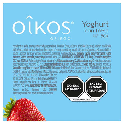 Yogurt Griego Oikos Con Fresa 125g