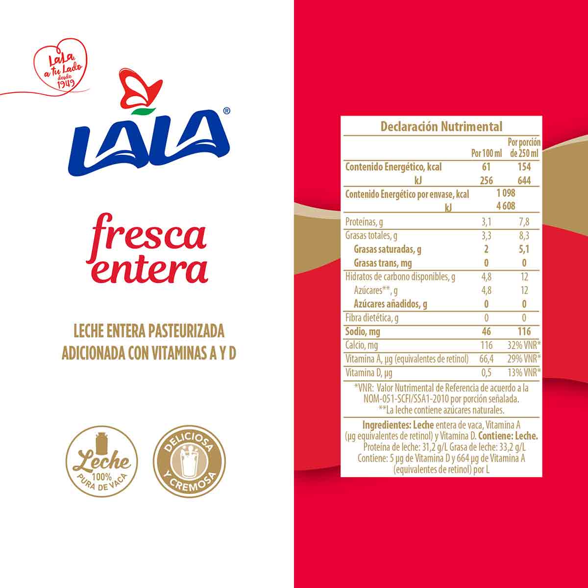 Leche Fresca Lala Entera 1.8L