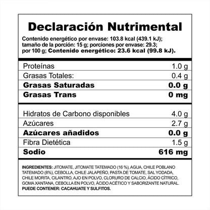 Salsa Tatemada y Martajada Roja Herdez 240g
