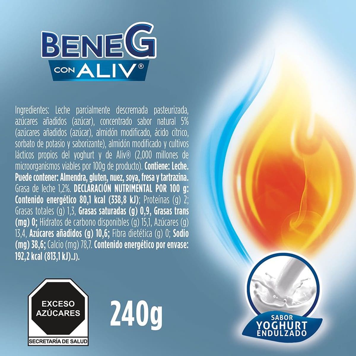 Yogurt BeneG con Aliv Bebible 240g