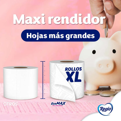 Papel Higiénico Regio Ecomax Hojas Dobles 4 pzs × 250 hojas