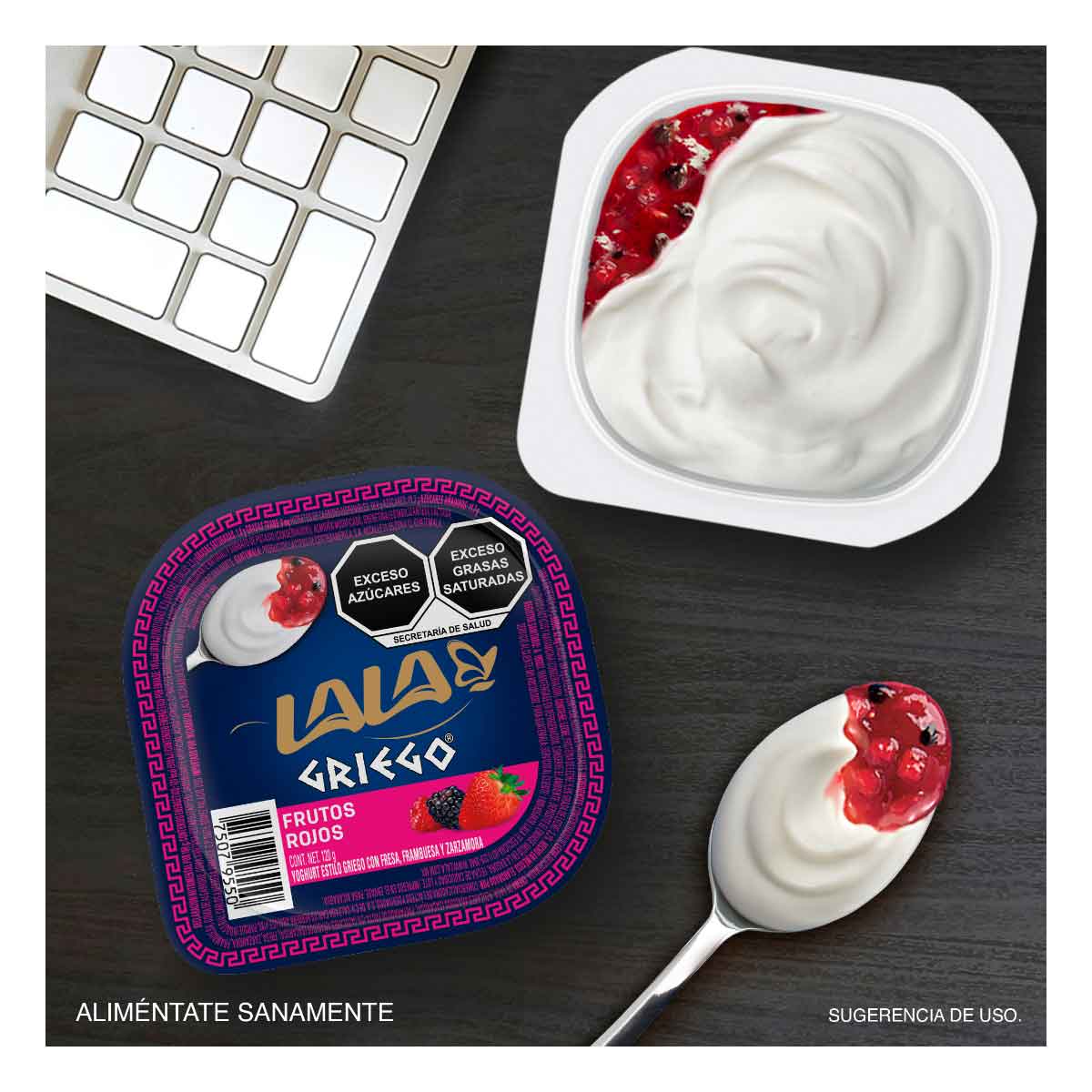 Yogurt Batido Lala Griego Frutos Rojos 120g