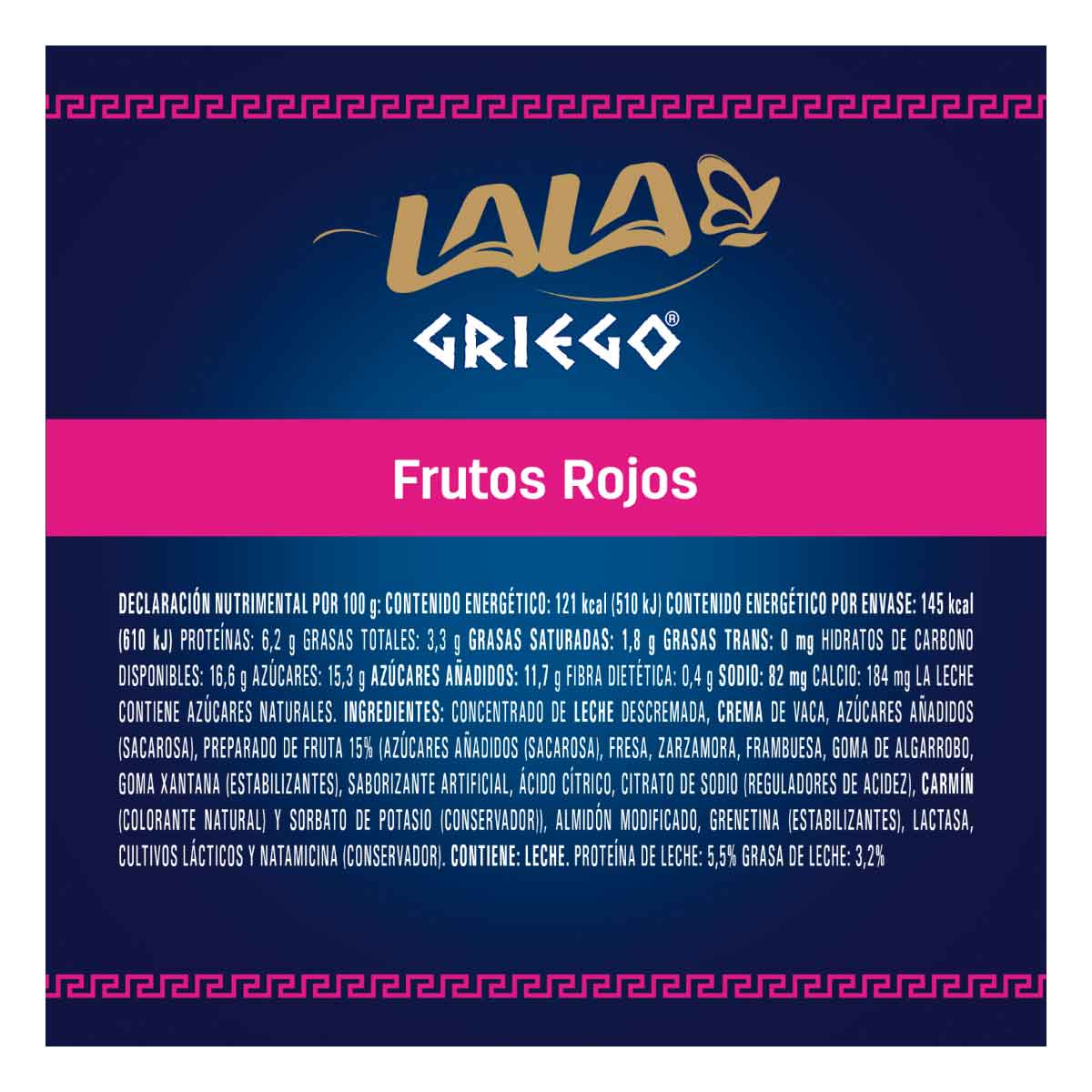 Yogurt Batido Lala Griego Frutos Rojos 120g