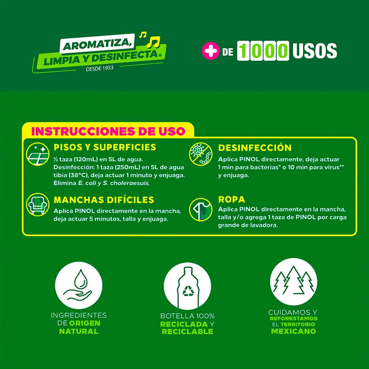 Limpiador Multiusos Líquido Pinol El Original 500ml