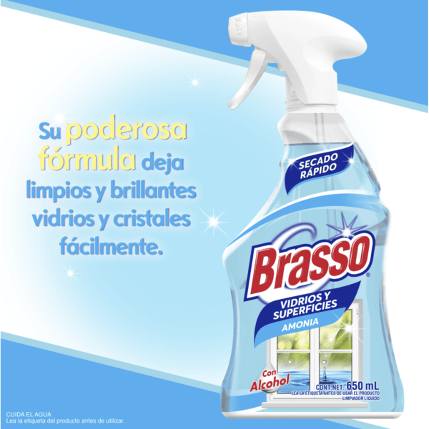 Brasso Vidrios y Superficies Amonia 650ml
