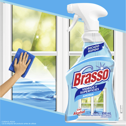 Brasso Vidrios y Superficies Amonia 650ml