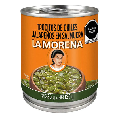 Trocitos de Chiles Jalapeños en Salmuera La Morena 225g