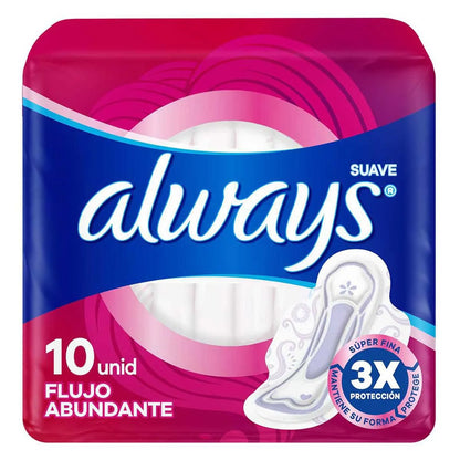 Always Suave Flujo Abundante 10 pzs