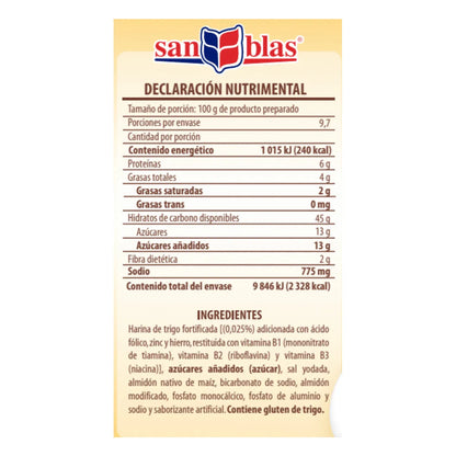 Harina para Hot Cakes Tradicionales San Blas 500g