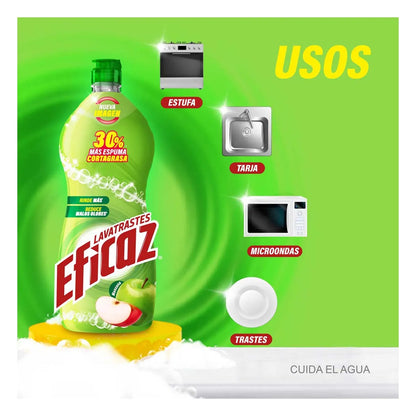 Lavatrastes Líquido Corta Grasa Eficaz Manzana 350ml