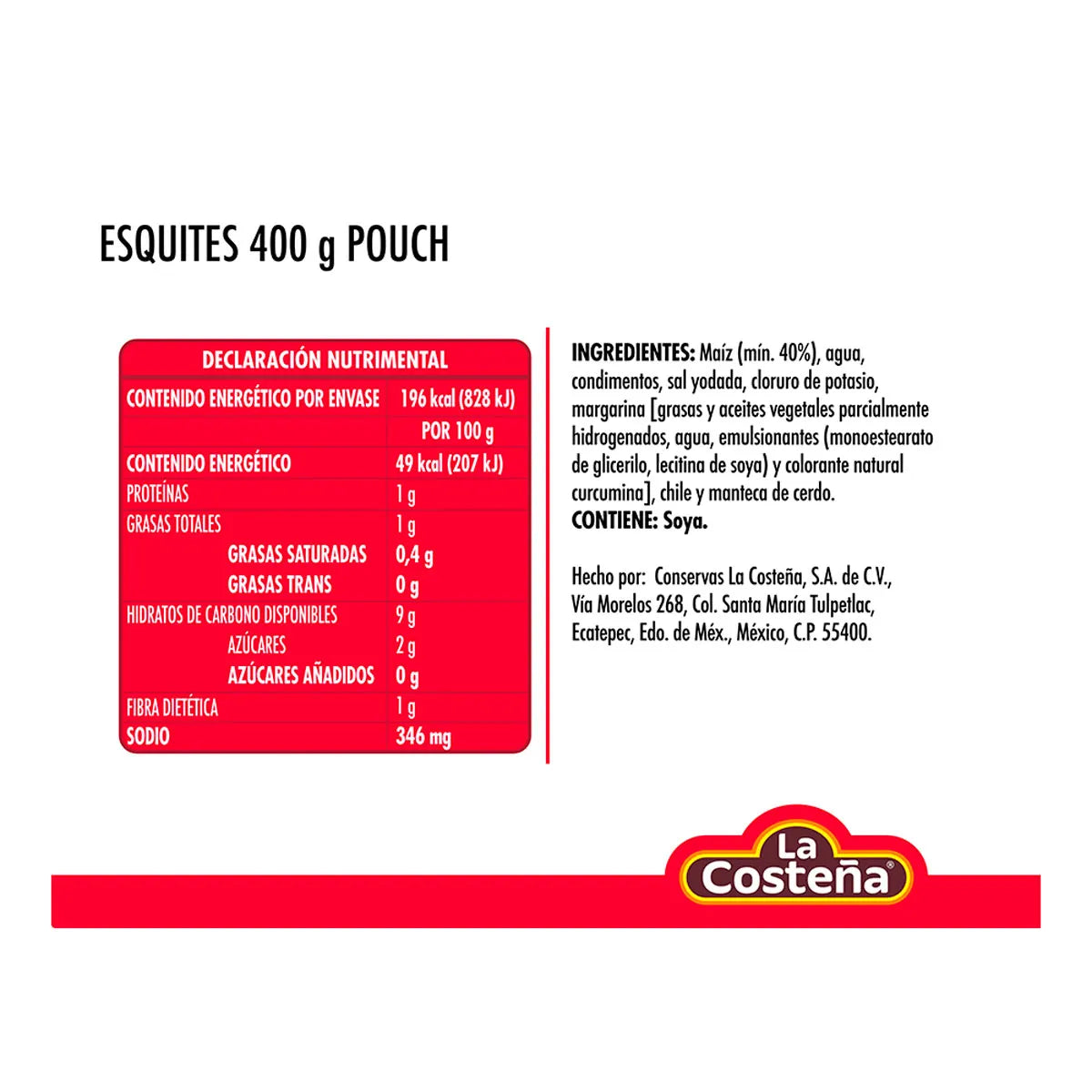 Esquites Preparados La Costeña 400g