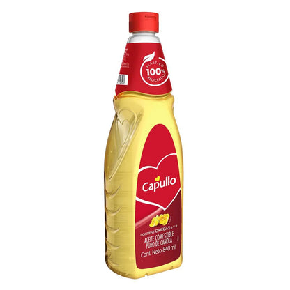 Aceite Capullo Puro de Canola 845ml × 3 pzs