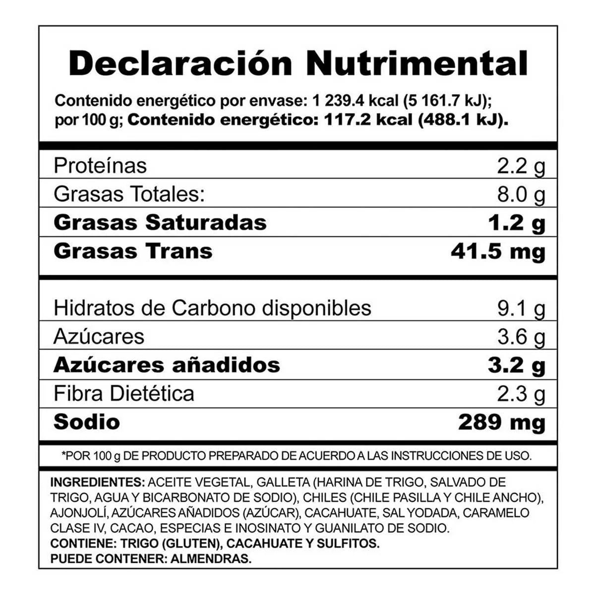 Mole Doña María Rojo en Pasta 235g