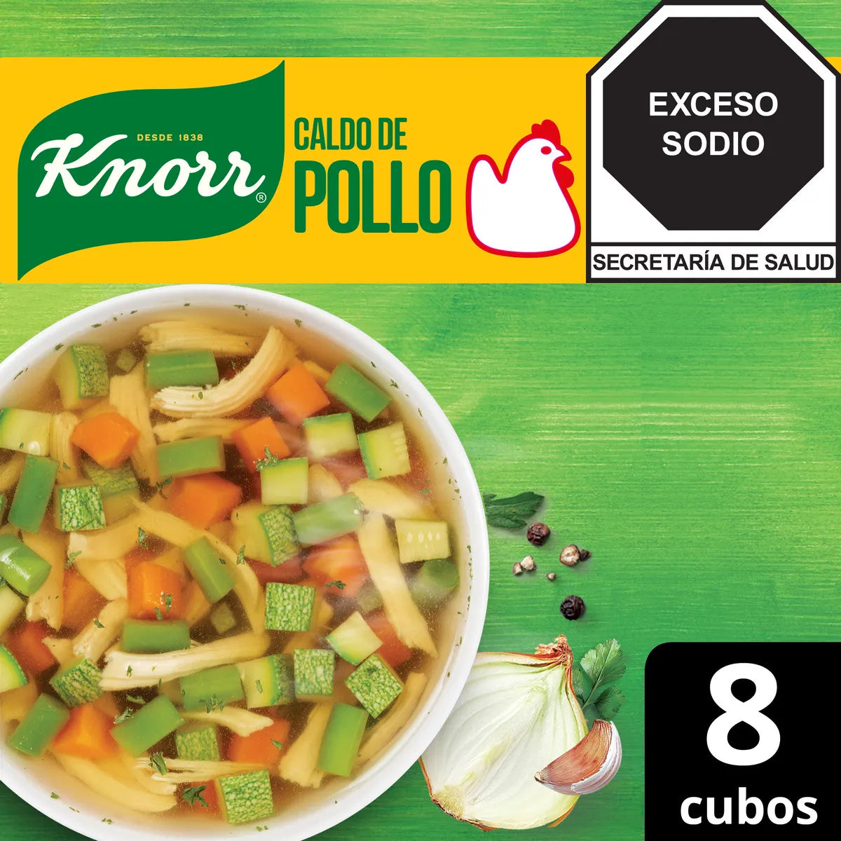 Caldo de Pollo Knorr 10.5g × 8 pzs