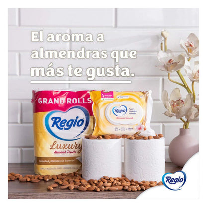 Papel Higiénico Regio Luxury Almond Touch Hojas Dobles 4 pzs