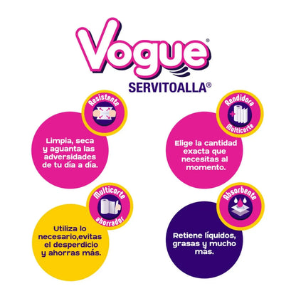 Toallas de Papel Vogue 3 pzs × 60 hojas
