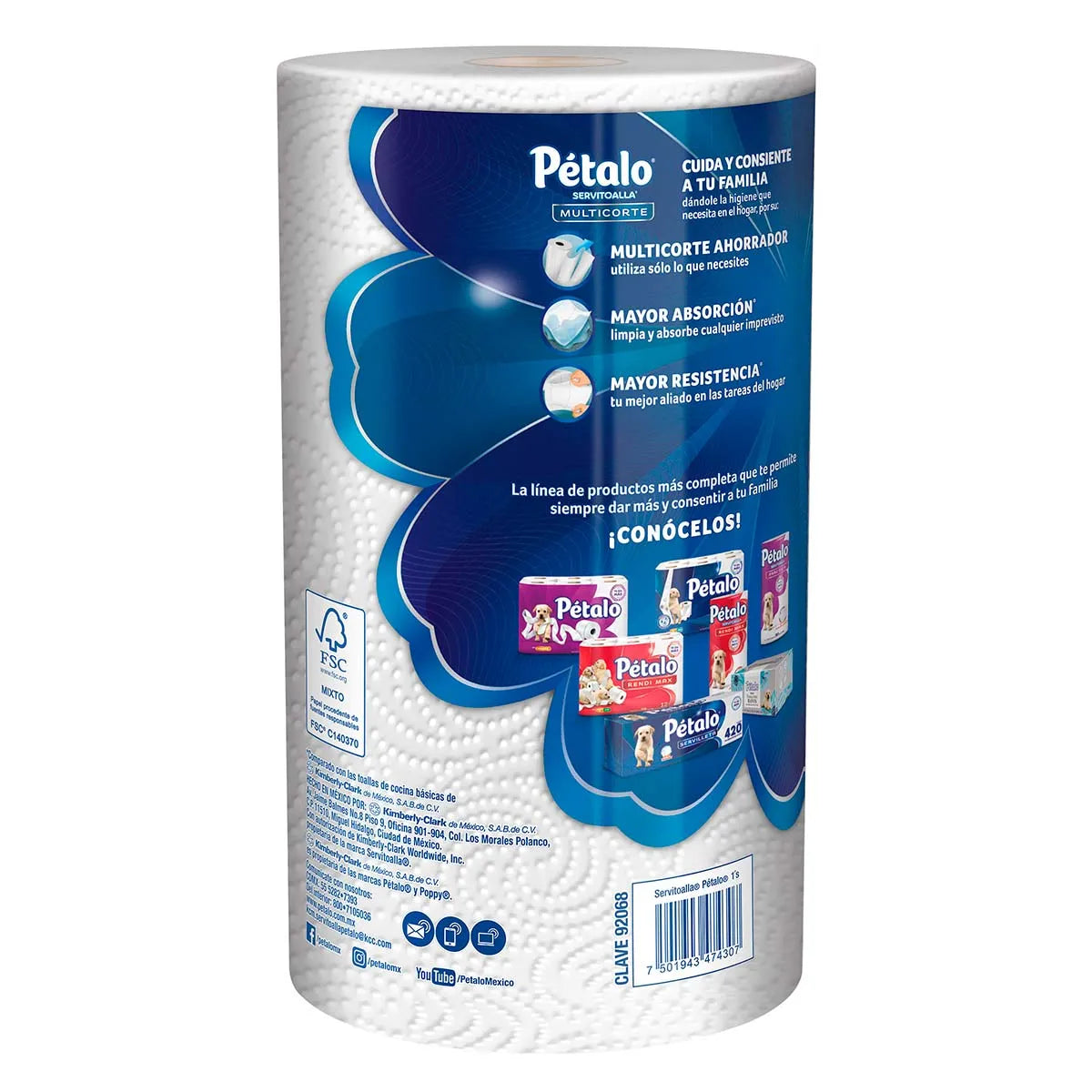 Toalla de Papel Pétalo Servitoalla Multicorte 180 hojas