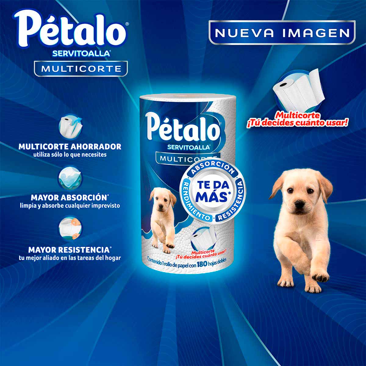 Toalla de Papel Pétalo Servitoalla Multicorte 180 hojas