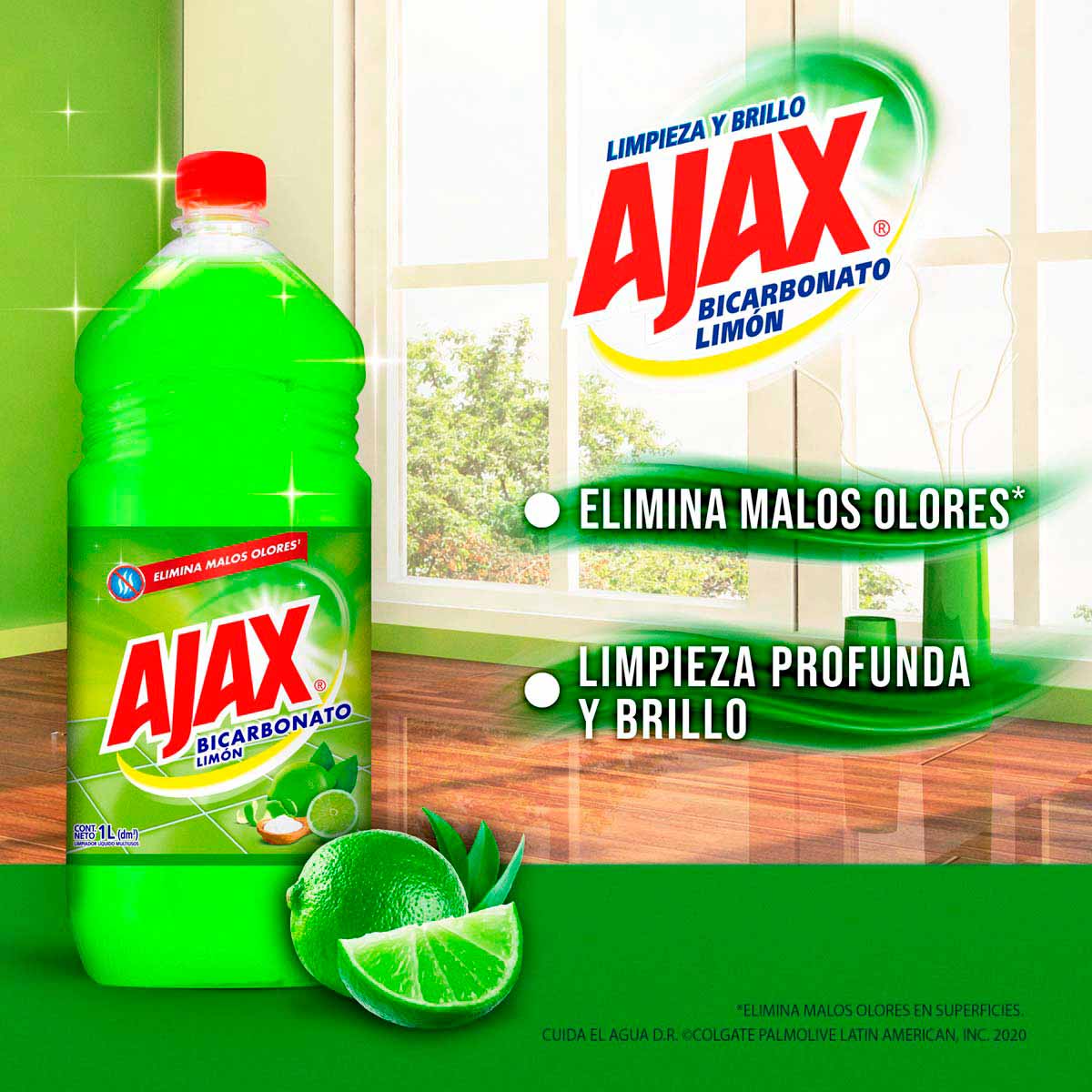 Limpiador Multiusos Líquido Ajax Bicarbonato Limón 1L
