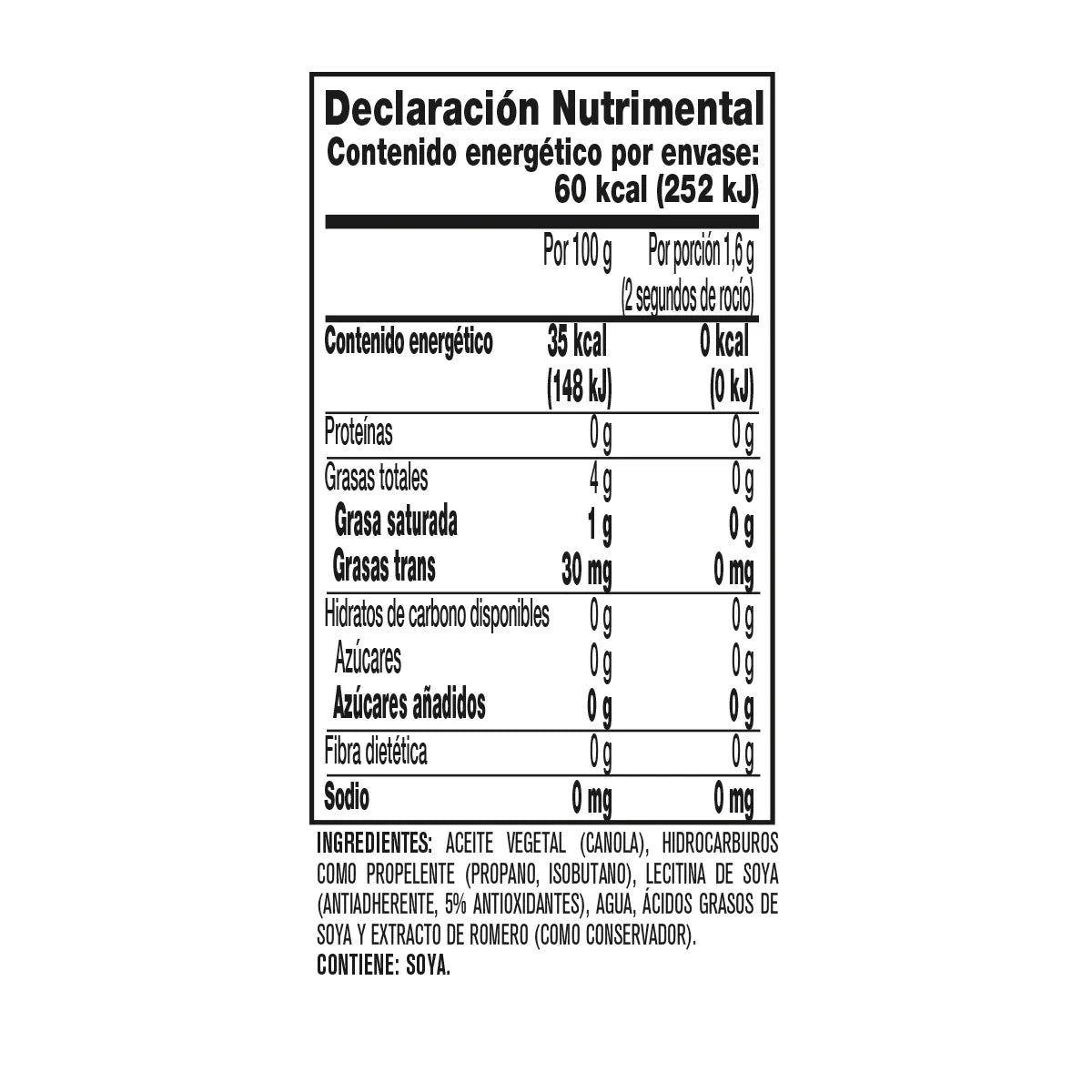 Aceite Puro de Canola Pam 170g