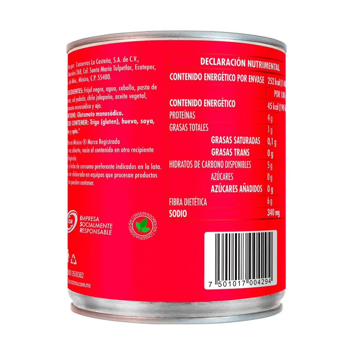 Frijoles Negros Enteros La Costeña 560g