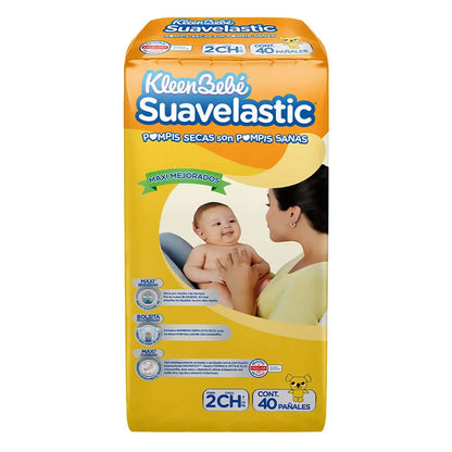 Pañales KleenBebé Suavelastic 5 - 7.5 Kg Etapa 2 Chico 40 pzs