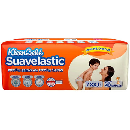 Pañales KleenBebé Suavelastic 16 - 24 Kg Etapa 7 Extra Extra Jumbo 40 pzs