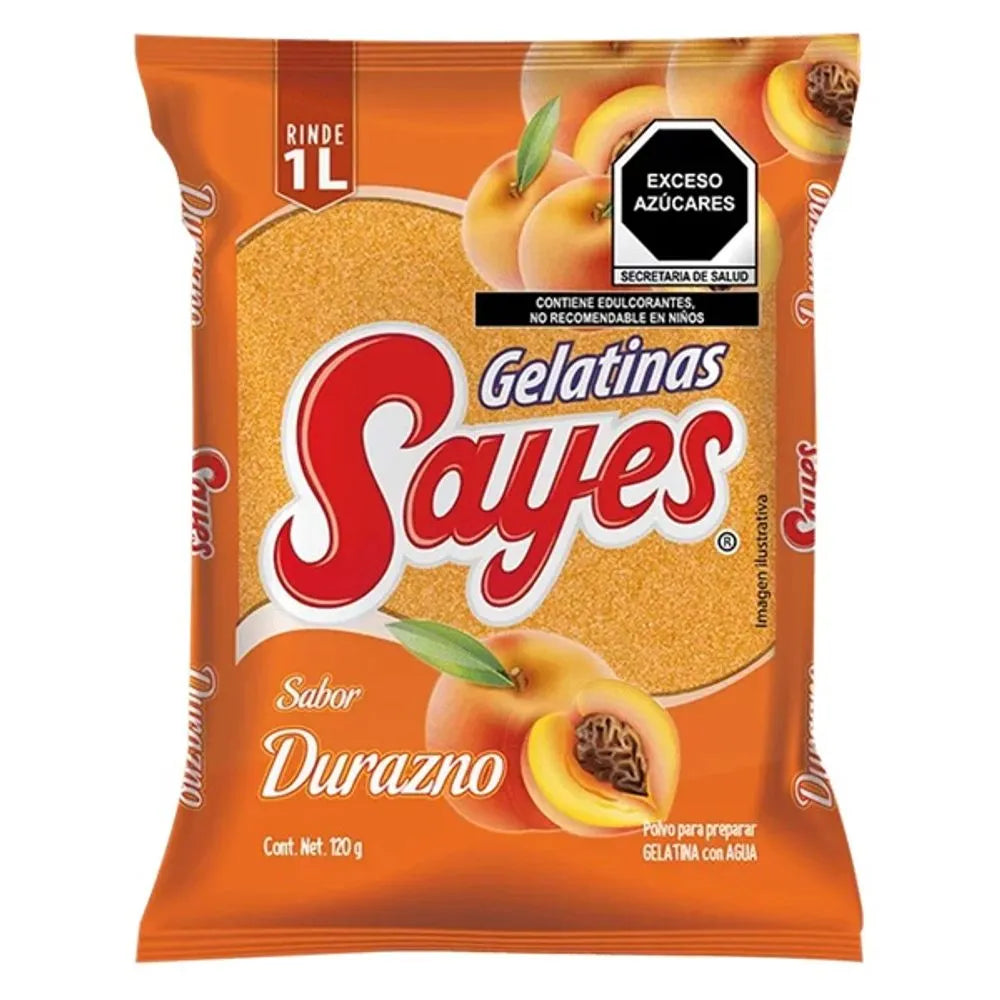 Gelatina Sayes Agua Sabor Durazno 120g