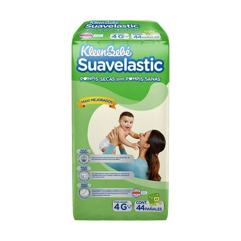 Pañales KleenBebé Suavelastic 9 - 12 Kg Etapa 4 Grande 48 pzs