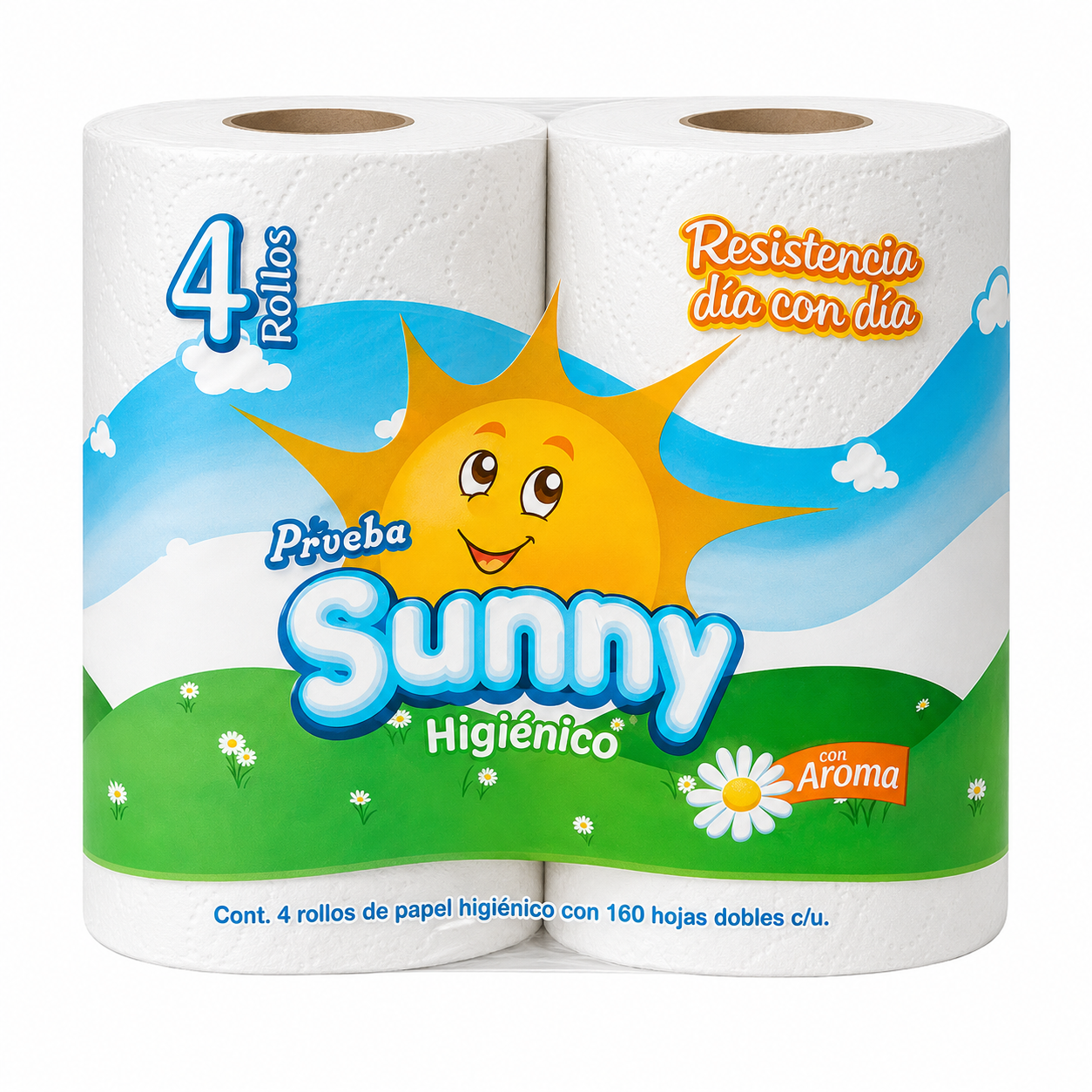 Papel Higiénico Sunny Hojas Dobles 4 pzs × 160 hojas