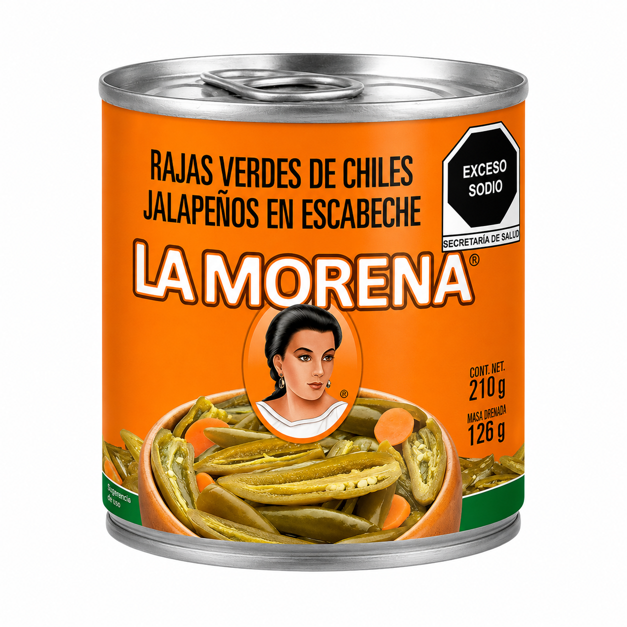 Rajas Verdes de Chiles Jalapeños en Escabeche 200g