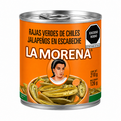 Rajas Verdes de Chiles Jalapeños en Escabeche 200g