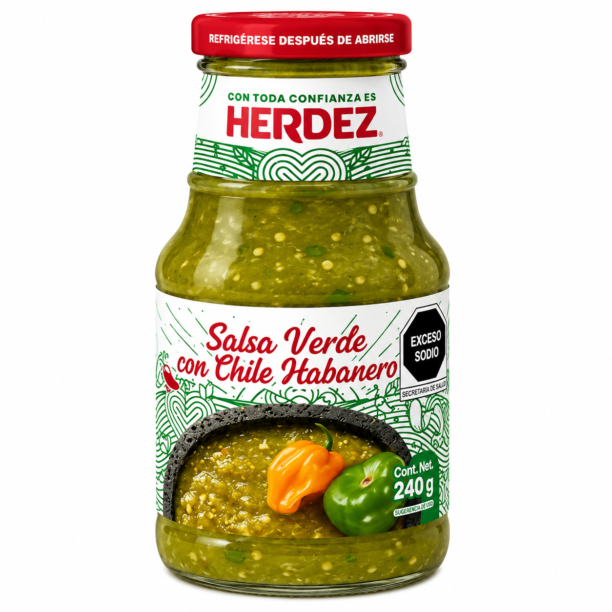 Salsa Verde con Chile Habanero Herdez 240g