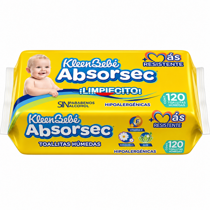 Toallitas Húmedas KleenBebé Absorsec 40 pzs
